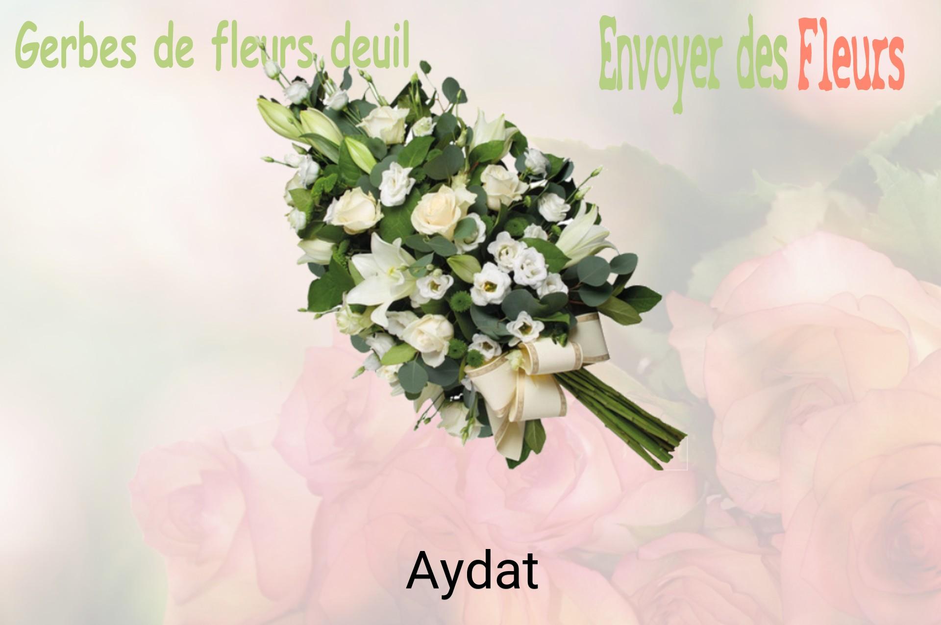 Gerbe de fleurs de deuil livrée à Aydat